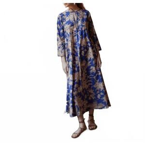 NEW GUADALUPE DESIGN ibiza v-neck tunic in royal blue